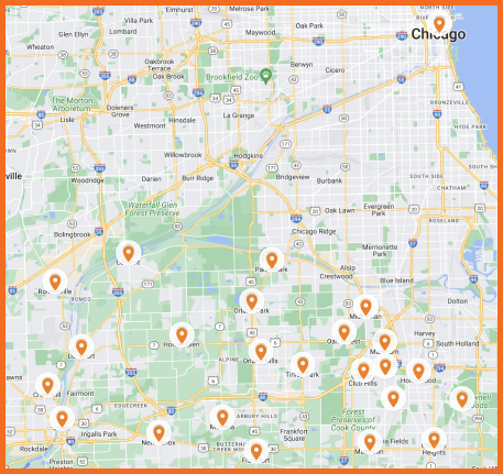 Service Area Map for Allegiance HVAC