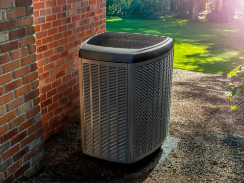 Heat pump outside a Mokena home.